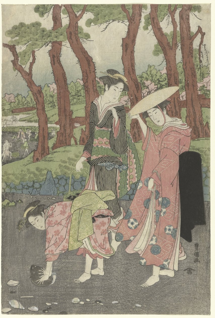 Saml fisk og skaller ved lavvande. af Utagawa Toyokuni (I)