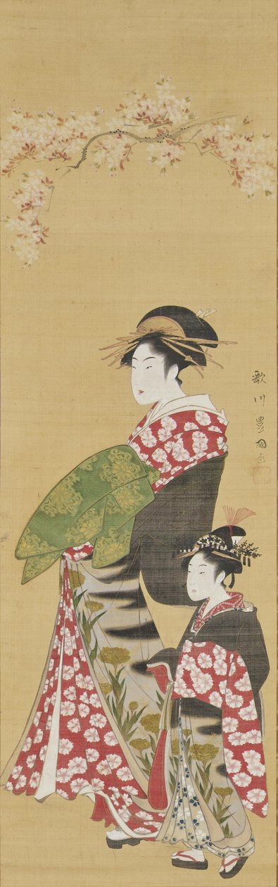 Kurtisanen unter Kirschblüten af Utagawa Toyokuni