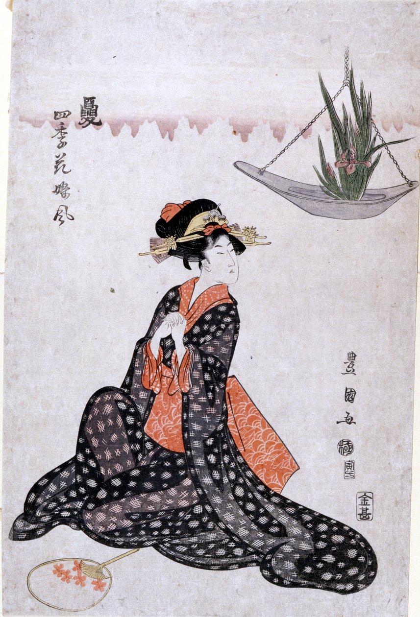Blomster af de fire årstider kølige som piger af Utagawa Toyokuni