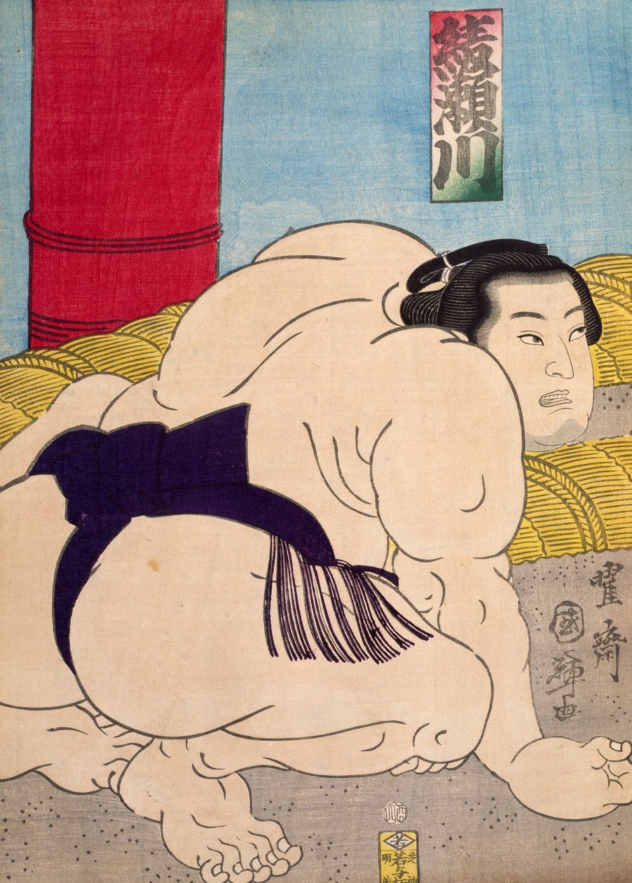 Sumo Wrestler, af Utagawa Toyokuni, træsnit af Utagawa Toyokuni