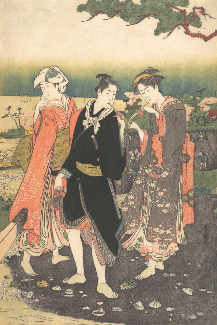 På Shinagawa Beach ved Ebb-Tide, ca. 1790-1825. af Utagawa Toyokuni I