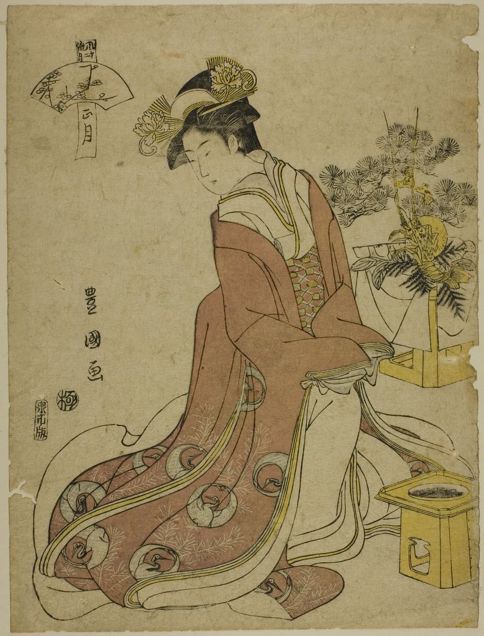 Den første måned (Sho gatsu), fra serien "Fashionable Twelve Months (Furyu junikagetsu)" af Utagawa Toyokuni I