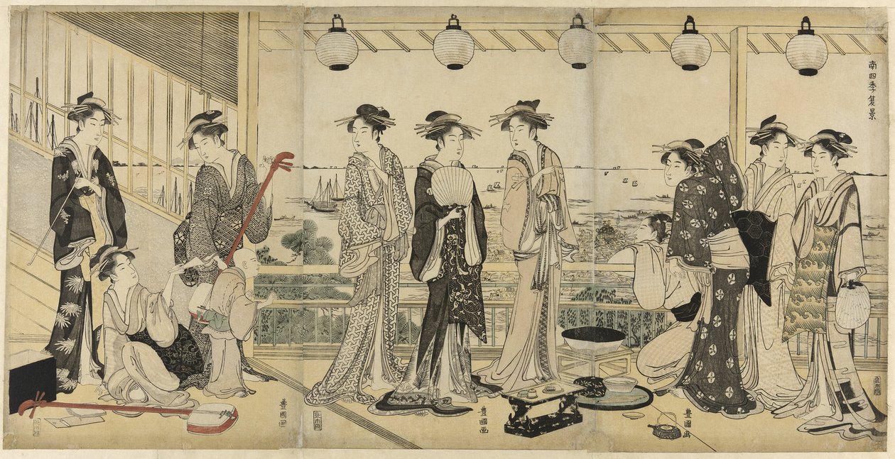 De fire årstider i syd (Minami Shiki): Sommerscene af Utagawa Toyokuni I