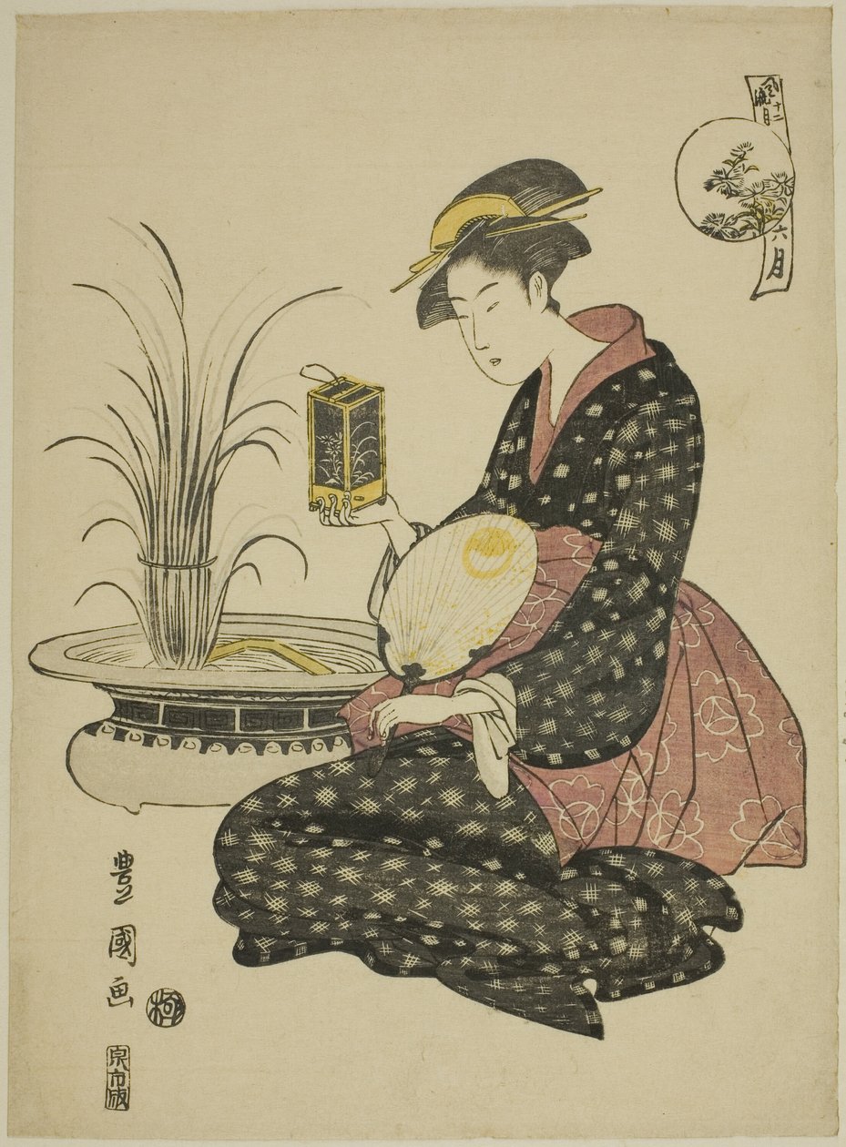 Den sjette måned (Roku gatsu), fra serien "Fashionable Twelve Months (Furyu junikagetsu)" af Utagawa Toyokuni I