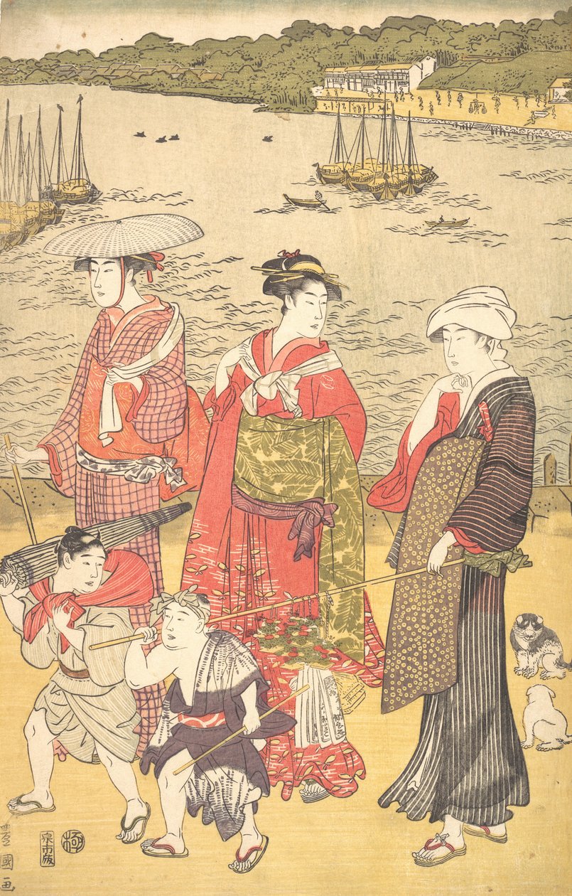 Kvinder ved Takanawa Beach, ca. 1790