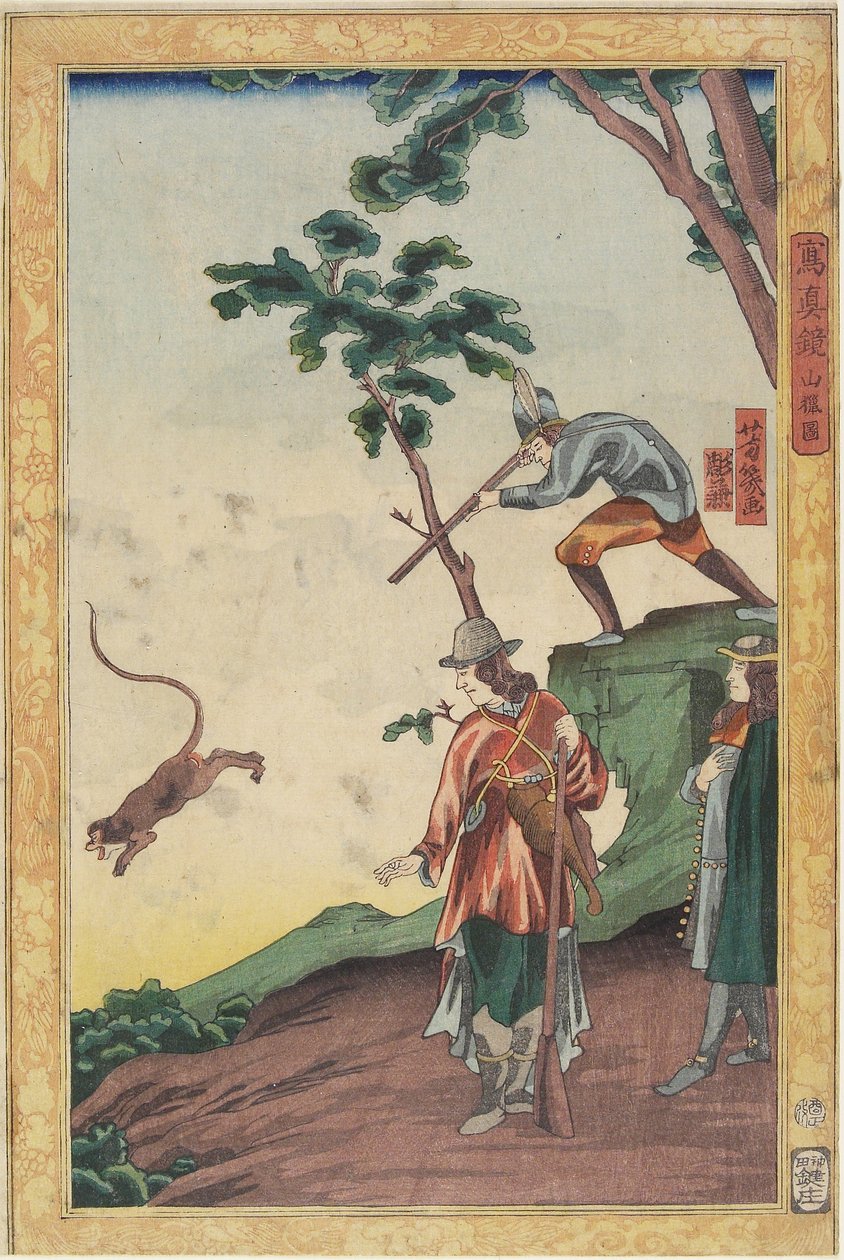 Jagtscene, januar 1861 af Utagawa Yoshiiku