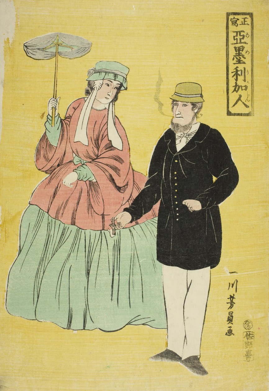 Amerikanere hentet fra livet af Utagawa Yoshikazu