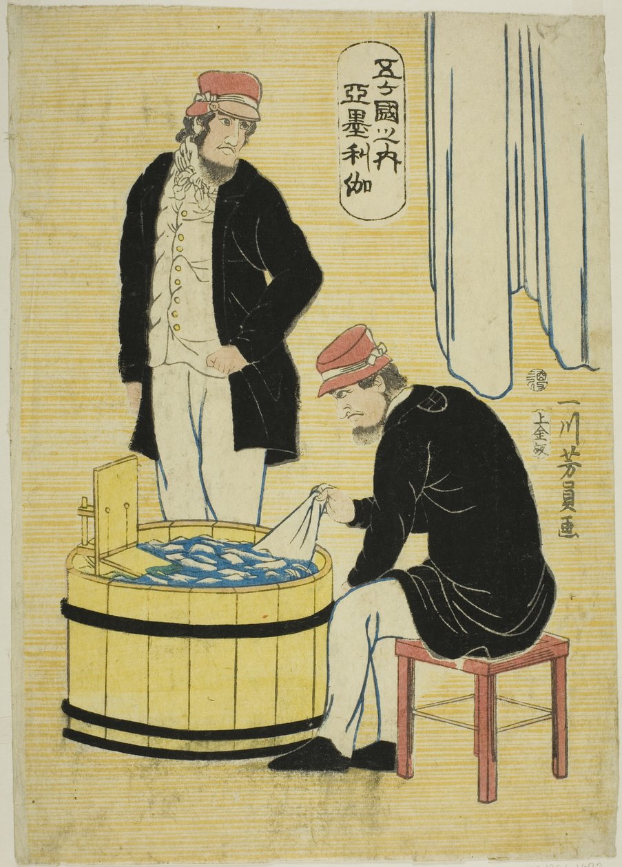 Blandt Te Field Nations: Americas af Utagawa Yoshikazu