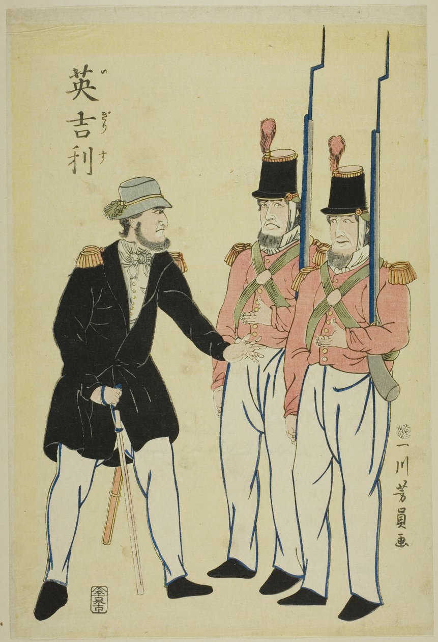 engelsk officer og soldater af Utagawa Yoshikazu