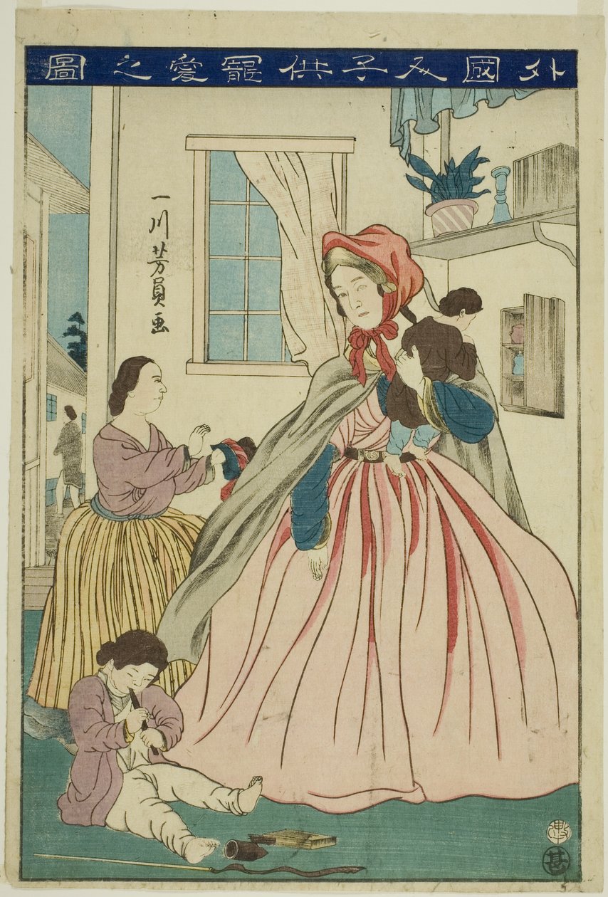 Fo eksempel g værdi r Karing for til r område LD Ren (Billede af kærlighed af udenlandske børn) af Utagawa Yoshikazu