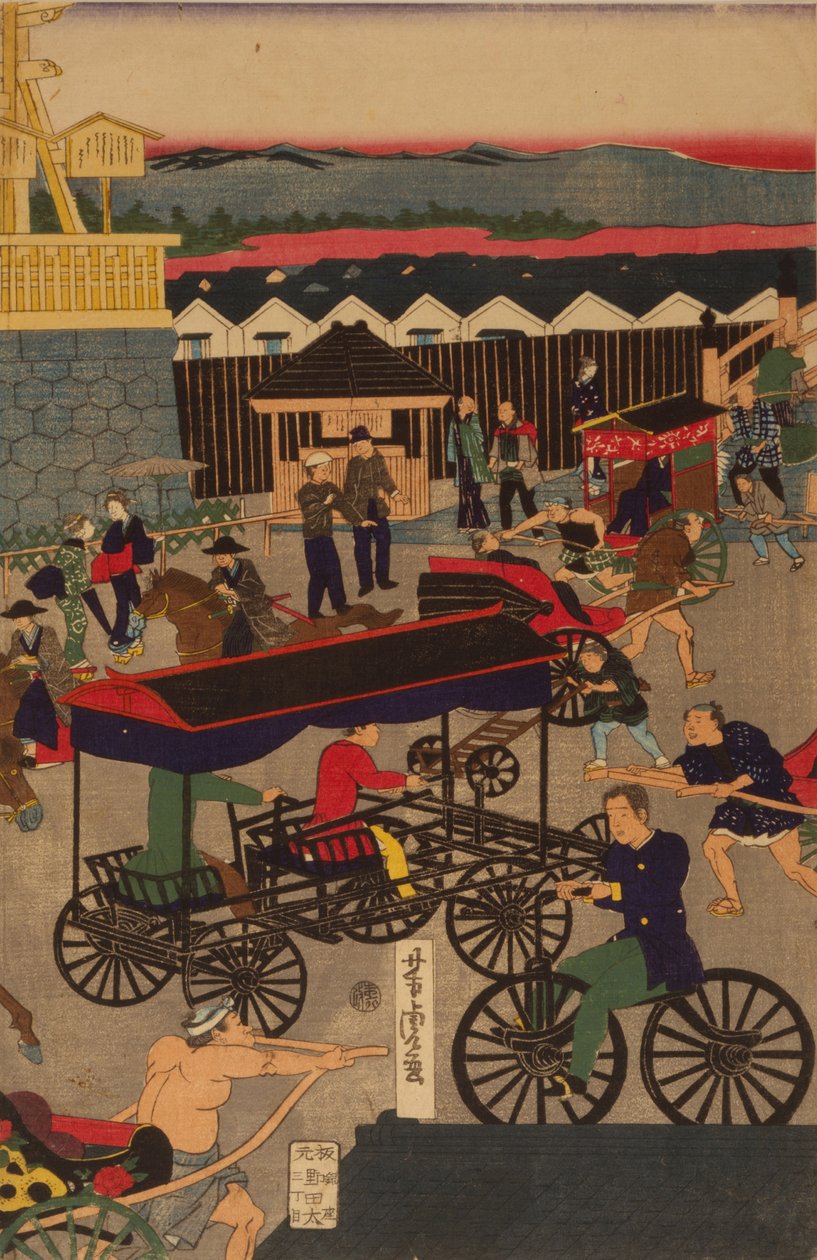 F ぉ Sælger nyt g Nihonbashi sæt c Jordtemperatur f og ophold. Toi Nihonbashi version Engelsk figur T teori ptykon af Utagawa Yoshitora