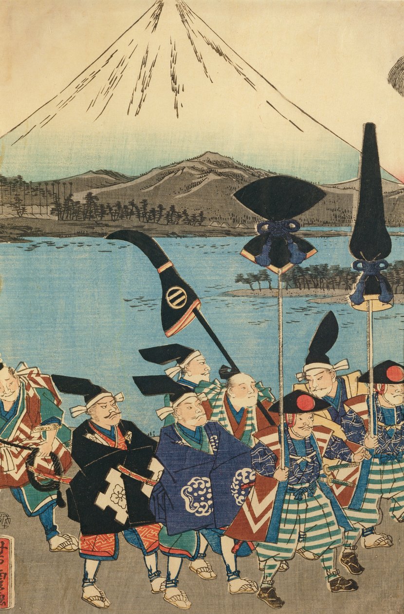 Daimyos følge før Fuji-bjerget af Utagawa Yoshitora