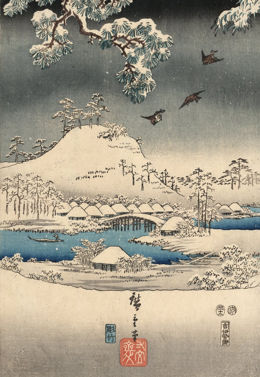 Ukiyo-e P Hayashi fra Tae Tae of Genji af National Proposal Hiroshige af Utagawa and Hiroshige  Kunisada