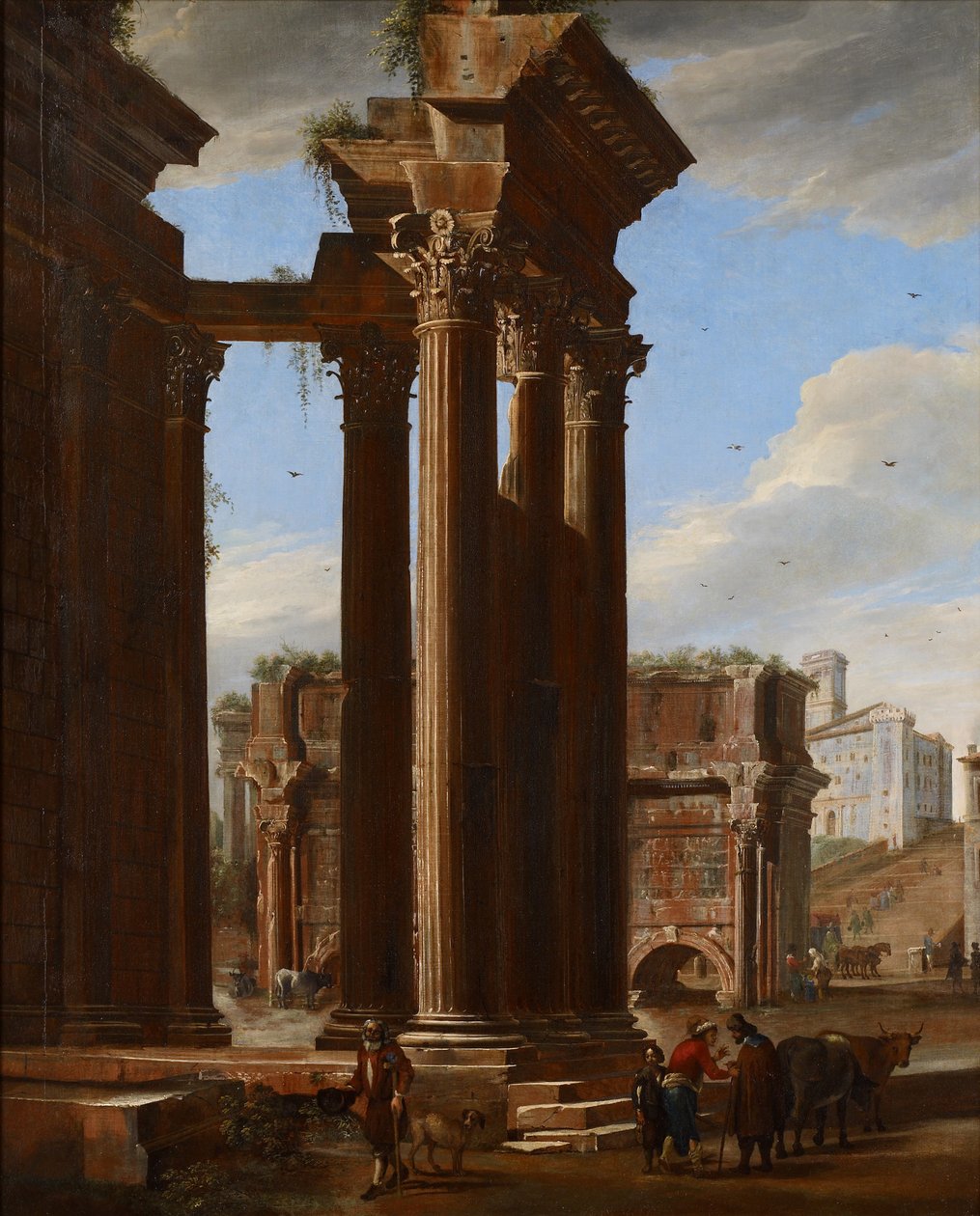 Udsigt i Forum Romanum, 1615 af V. and Cerquozzi, M. Codazzi