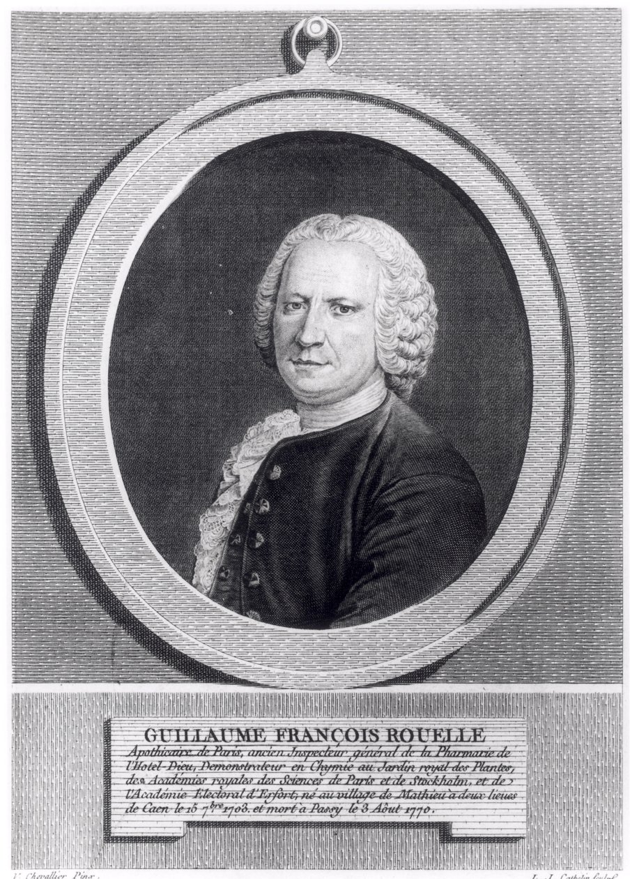 Guillaume Francois Rouelle (1703-70) graveret af Louis Jacques Cathelin (1738-1804) (bw foto) af V. Chevallier