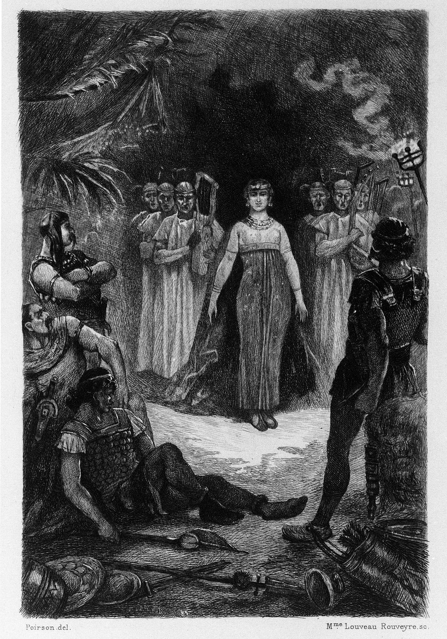 Illustration af V.A. Poirson (1890) for romanen Salammbo"" af Gustave Flaubert, der tog som ramme lejesoldatskrigen på tidspunktet for den første puniske krig (246-241 f.Kr.) mellem romerne og karthagerne. af Victor Armand Poirson