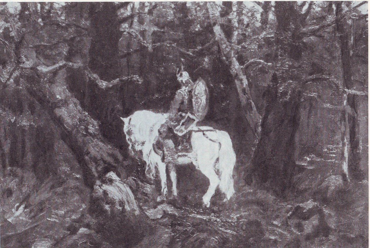 I tanke  (En ridder til hest kommer ind i en tæt skov) af V.Vasnetsov