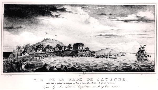 Udsigt over Cayenne Havn, Guyana af V. (after) Philippe