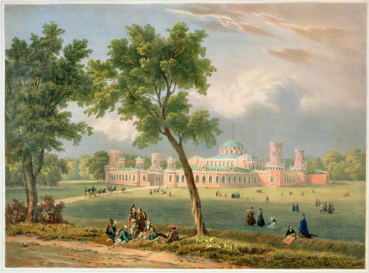 Peter den Store Palads i Moskva, trykt af Edouard Jean-Marie Hostein (1804-89), udgivet af Lemercier, Paris, 1840