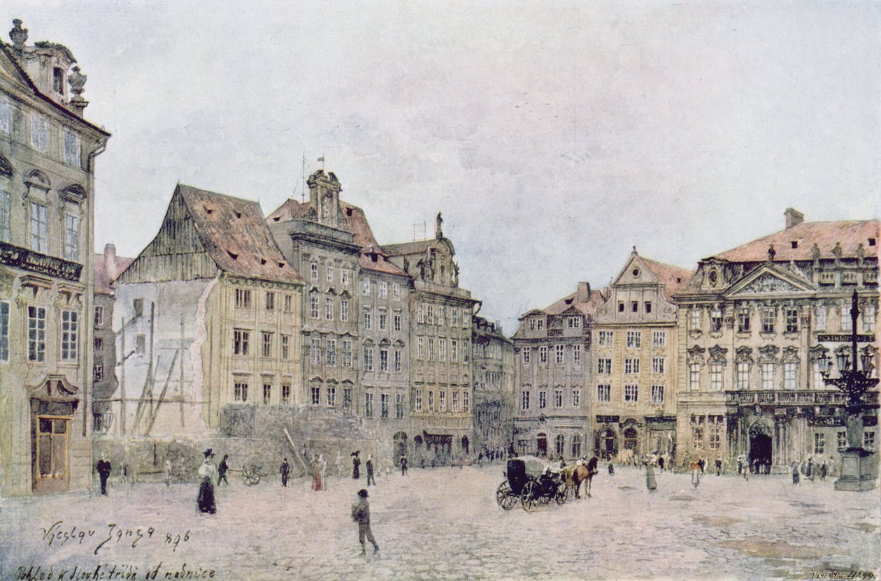 Udsigt over den nordøstlige side af Staromestsky Rynk i 1896, fra 