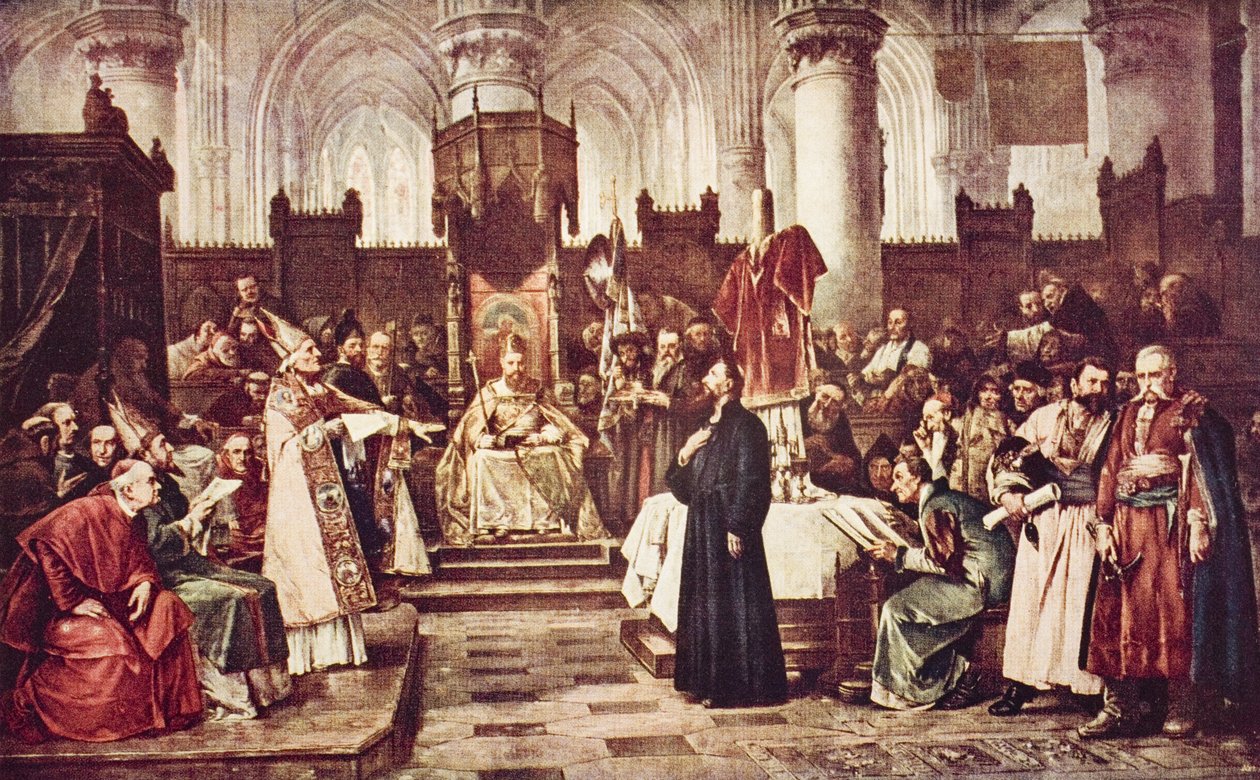 John Huss at Constance, illustration fra 