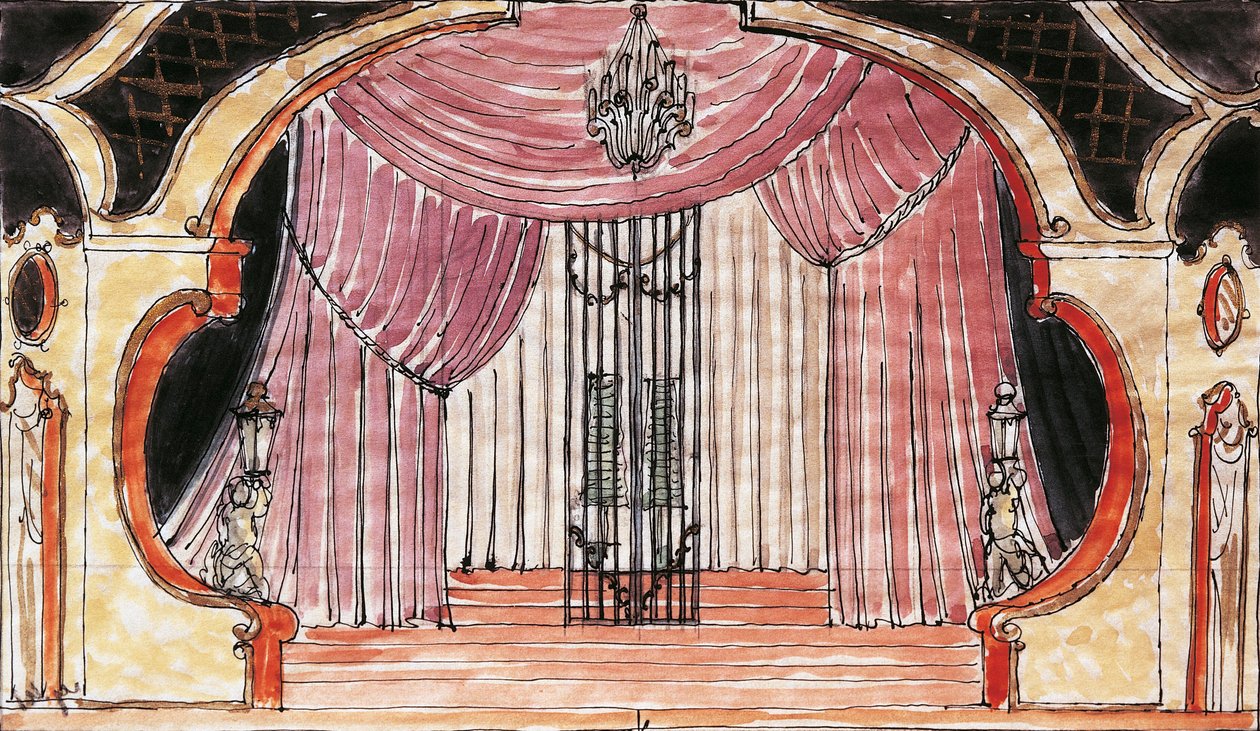 Scenografi til Cosi Fan Tutte af Wolfgang Amadeus Mozart af Vaclav Gottlieb