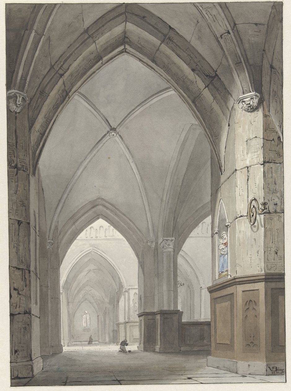 Kerkinterieur af Valentijn Bing