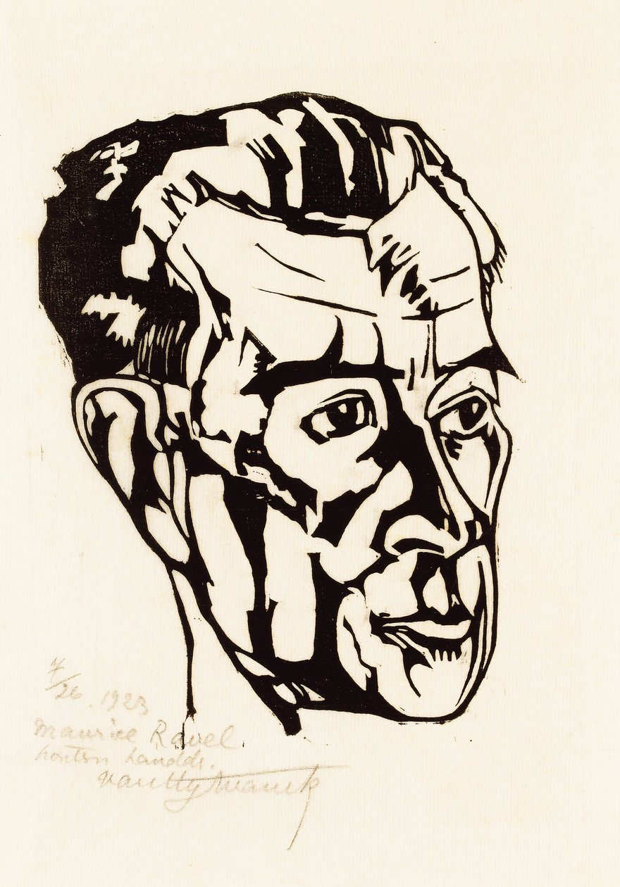 Portræt af komponisten Maurice Ravel 1875-1937, 1923. af Valentijn Edgar Van Uytvanck