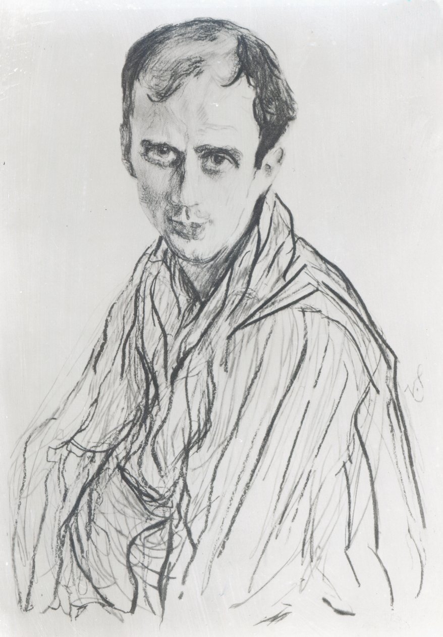 Michel Fokine, 1909 (sangvinsk på papir) af Valentin Aleksandrovich Serov