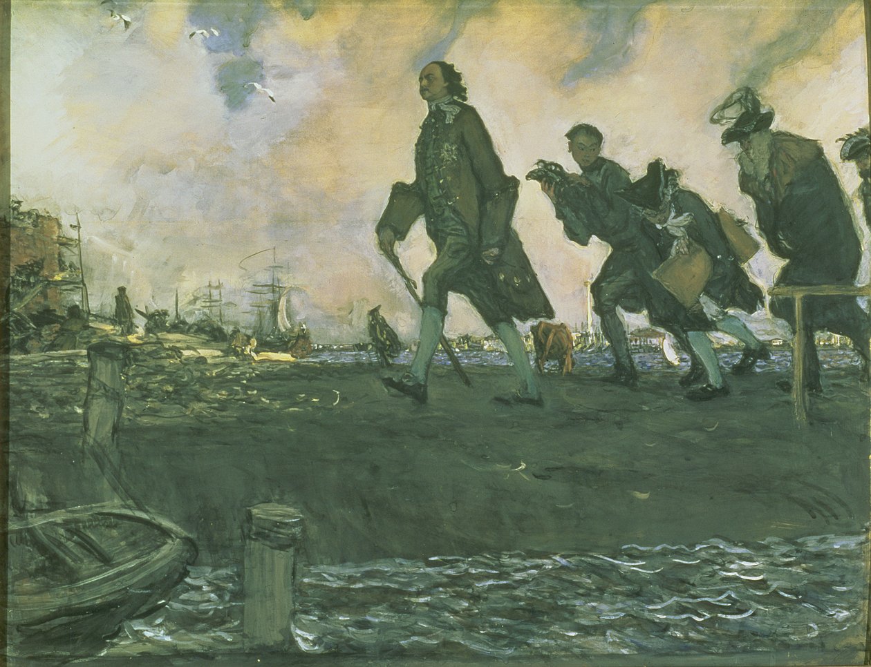 Peter I den Store (1672-1725) 1907 (gouache på kort) af Valentin Aleksandrovich Serov