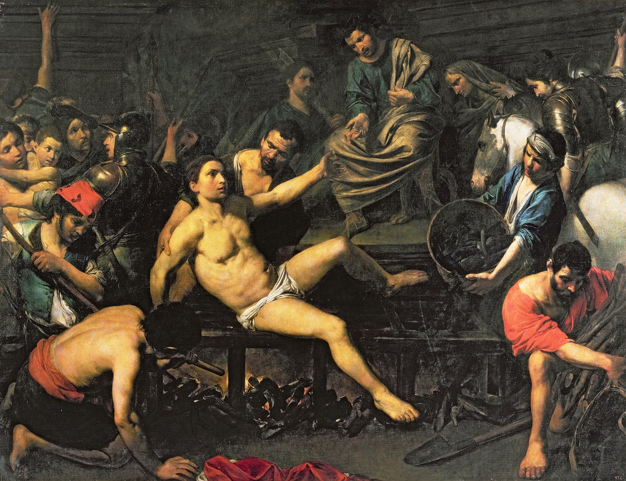 Martyrdøden af Sankt Laurentius, ca.162122 af Valentin de Boulogne