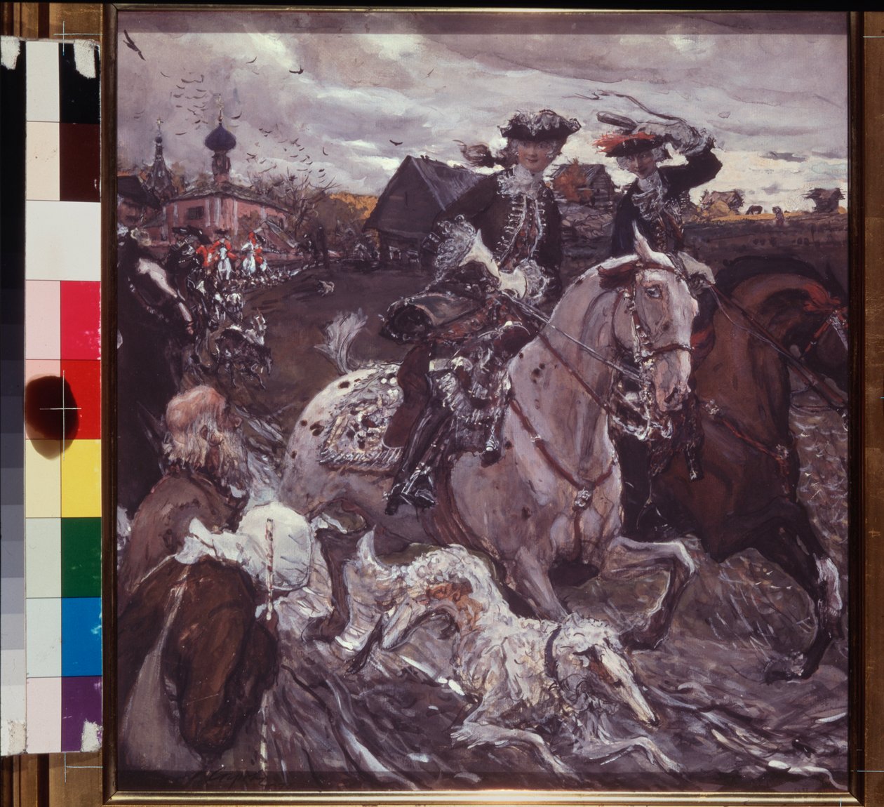 Turen af ​​zar Peter II (1715-1730) og kronprinsesse Elisabeth (Elisabeth Christine af Brunswick Wolfenbuttel af Valentin Aleksandrovich Serov