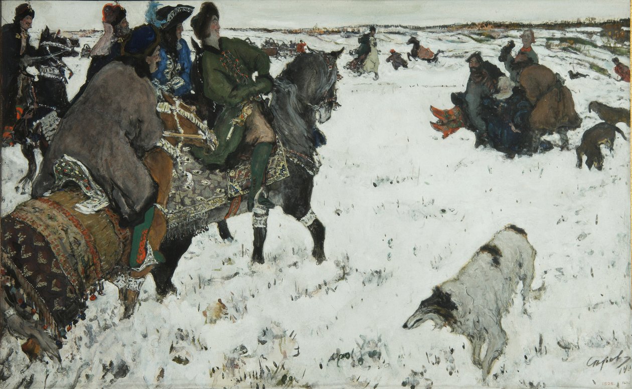 Peter I på jagt, 1902 af Valentin Aleksandrovich Serov