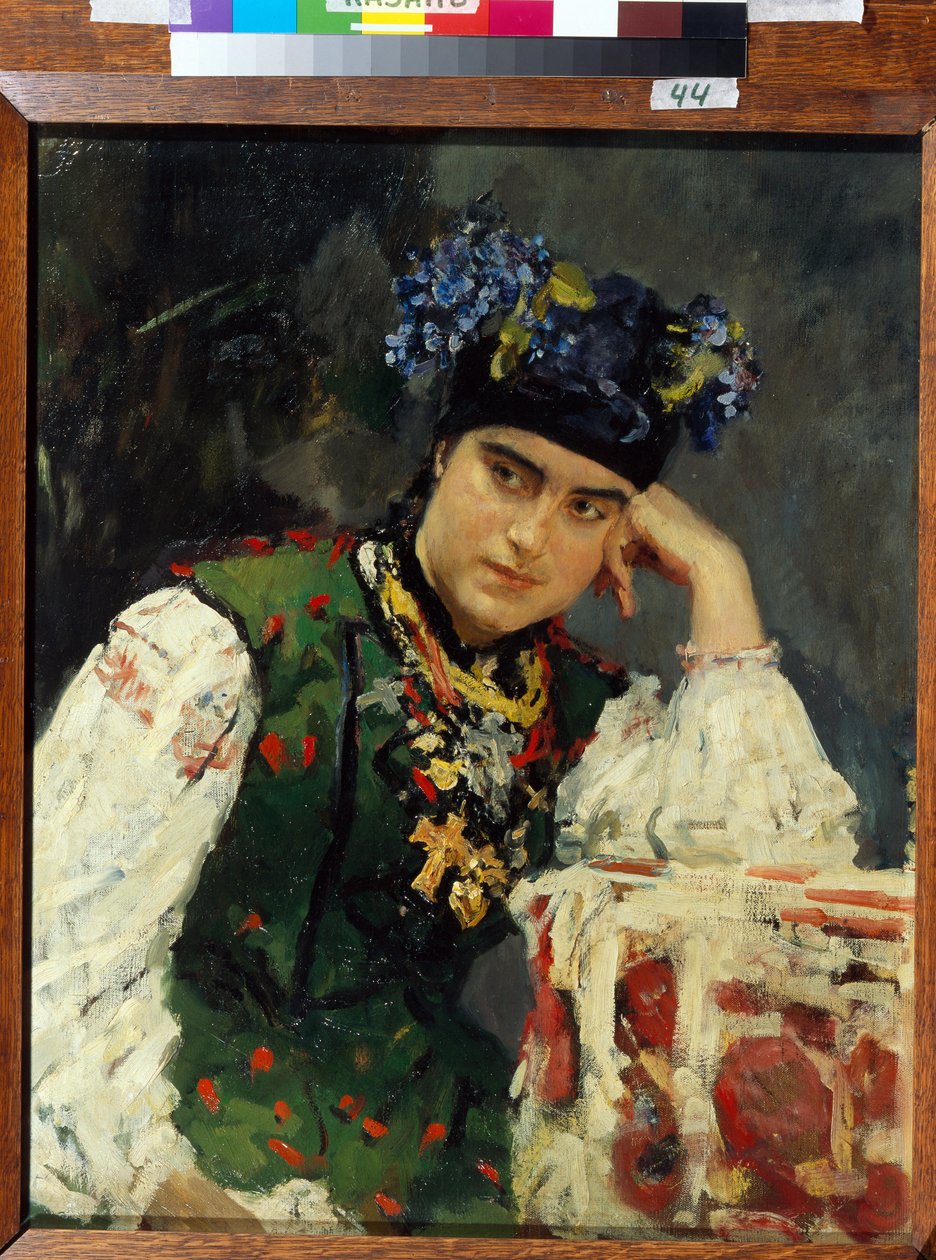 Portræt af Sofia Dragomirov (Sofia Mihailovna Dragomirov af Valentin Aleksandrovich Serov