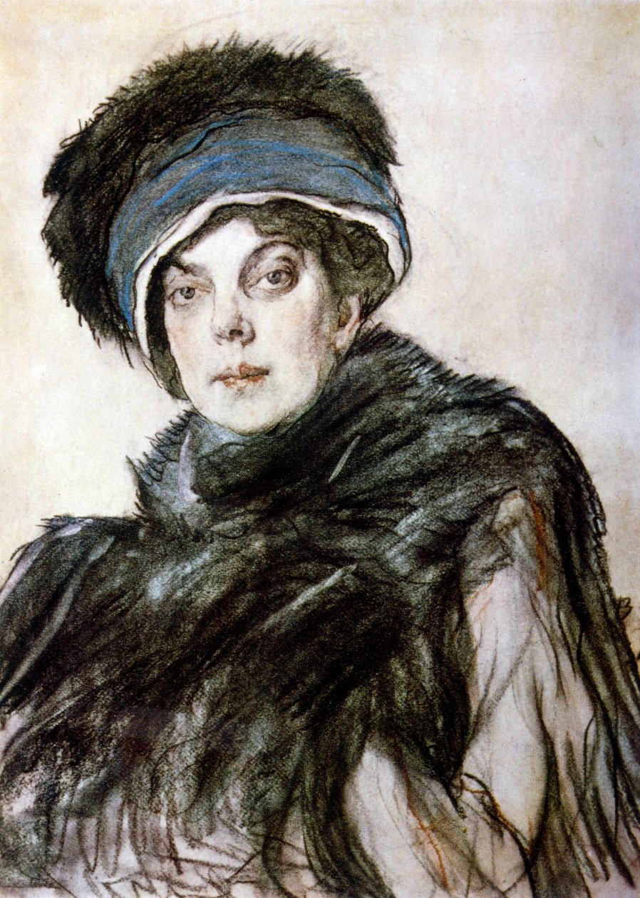 Portræt af prinsesse Olga Orlova af Valentin Aleksandrovich Serov