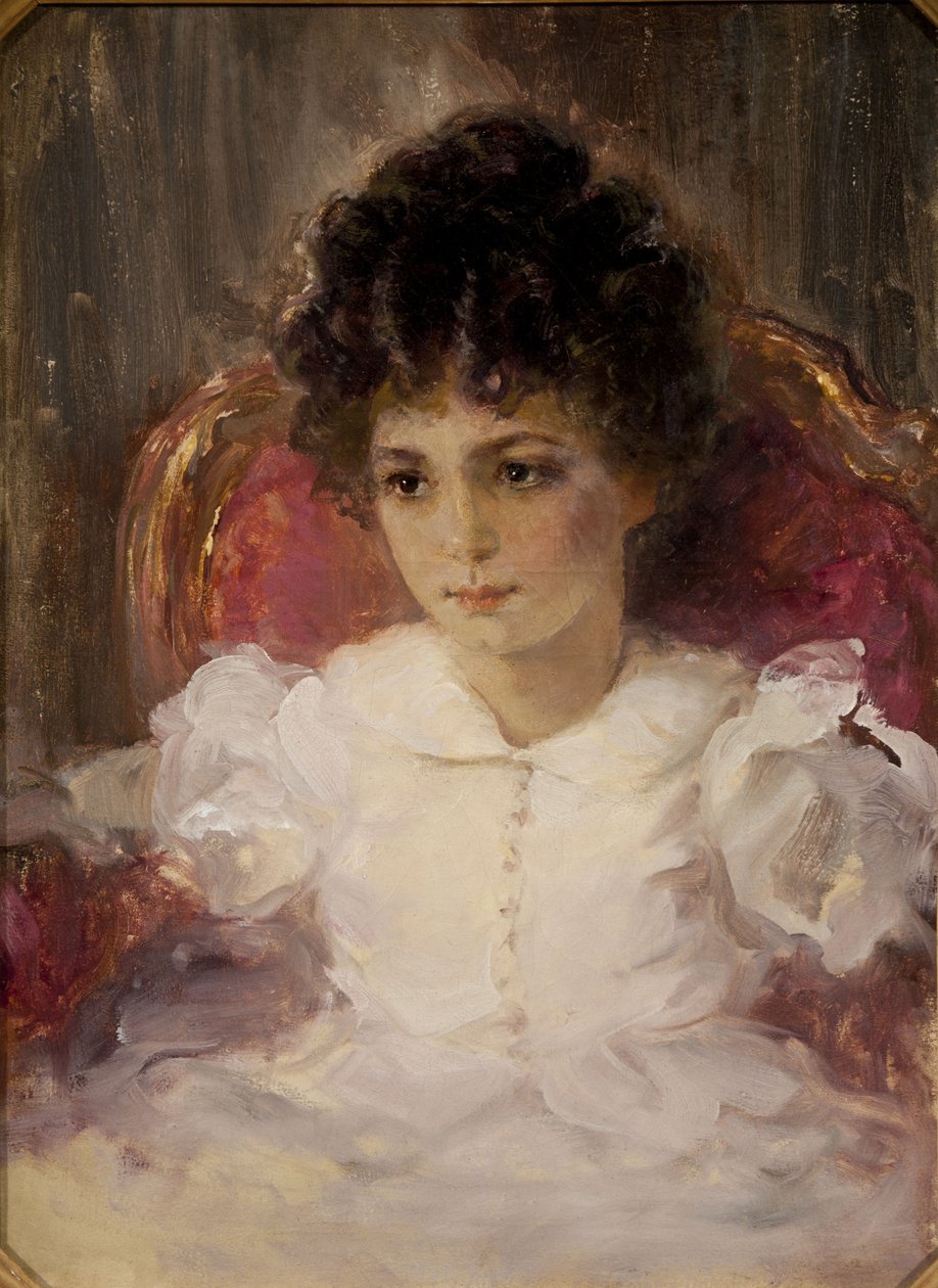 Portræt af Tatyana Sergeevna Khokhlova, Botkina 1897-1985 som barn af Valentin Aleksandrovich Serov