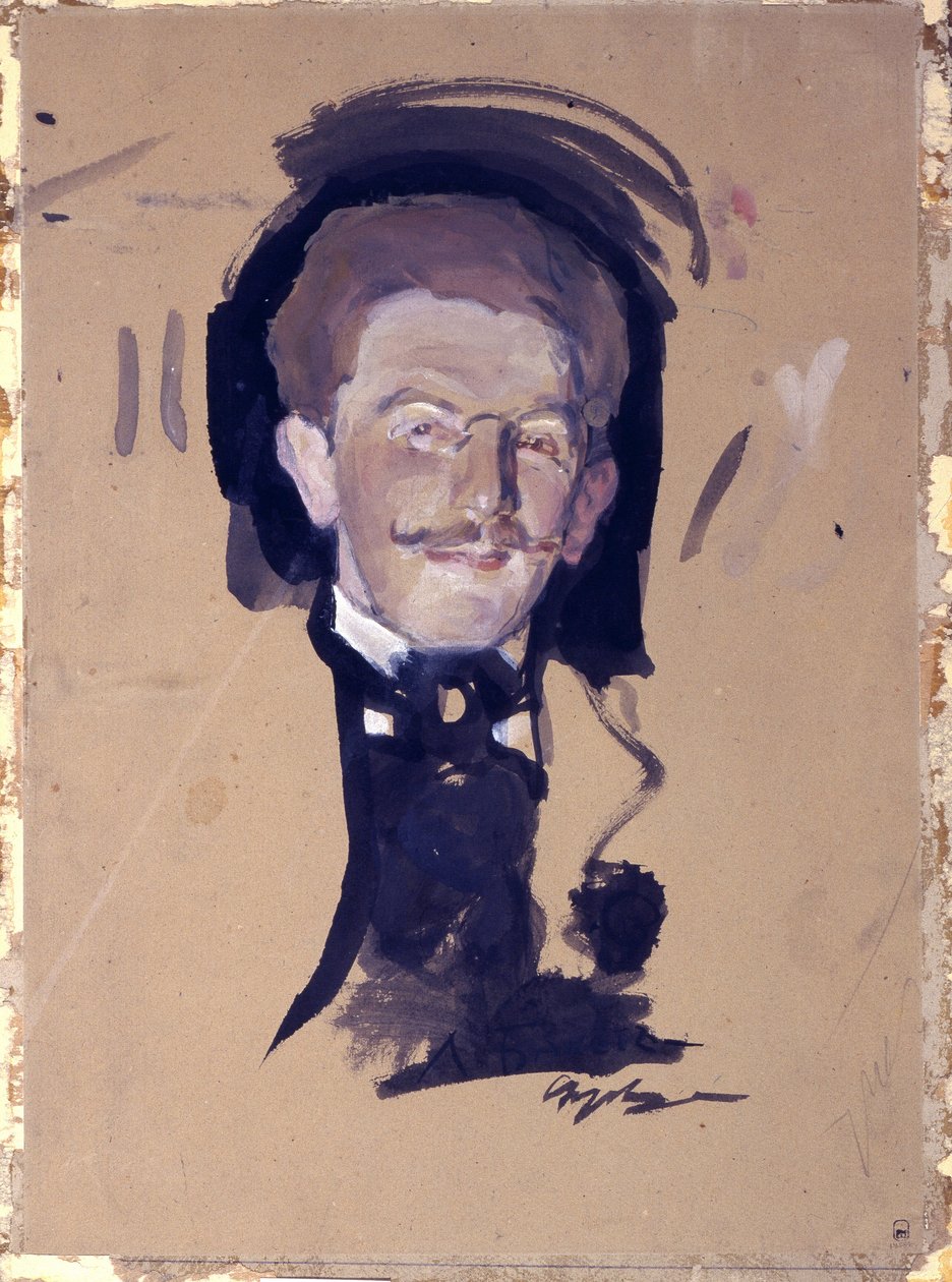 Portræt af kunstneren Leon Bakst (Lev Rosenberg af Valentin Aleksandrovich Serov
