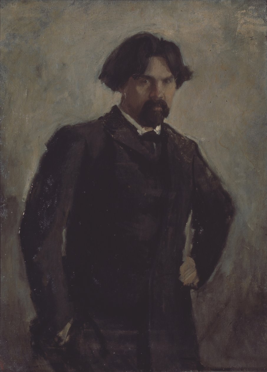 Portræt af kunstneren Vasily Surikov 1848-1916 af Valentin Aleksandrovich Serov