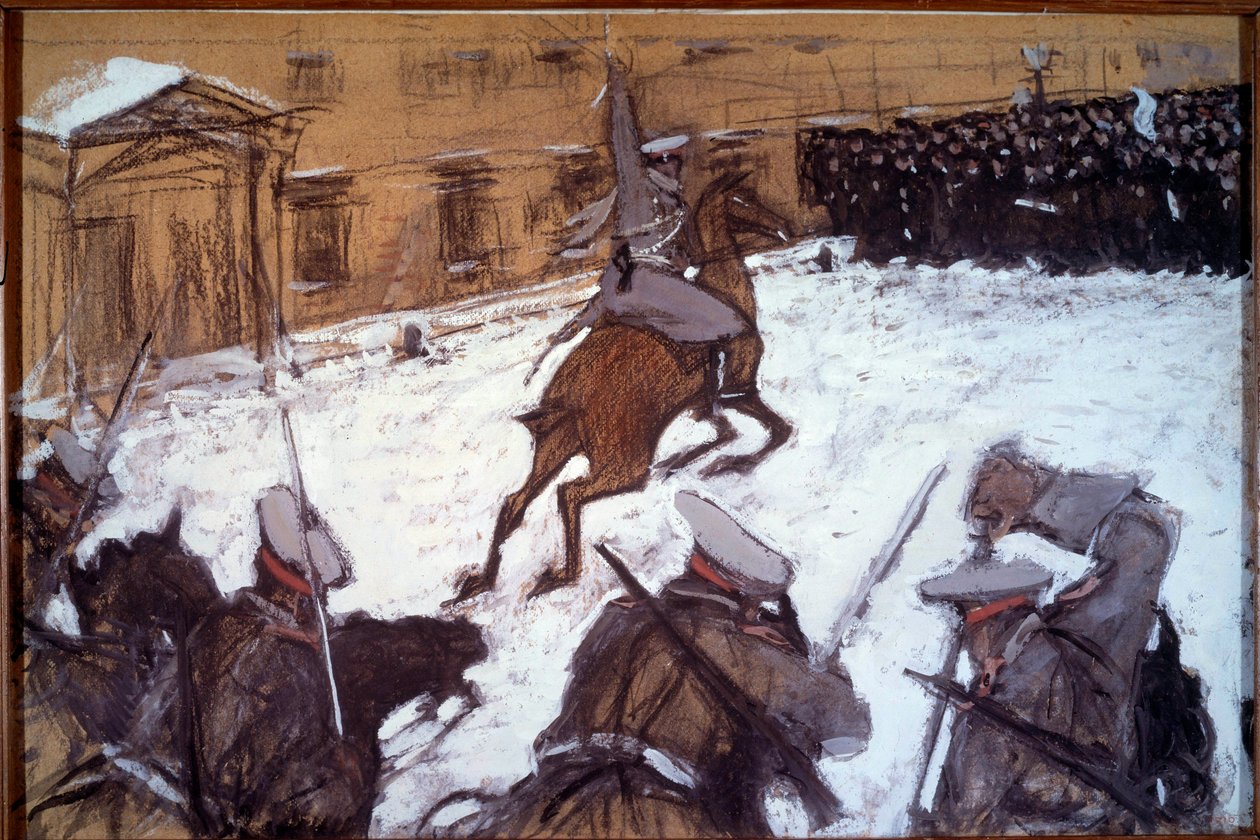 Rød søndag (blodig søndag) i St. Petersborg: "" Militær undertrykkelse under demonstrationerne i 1905 i Skt. Petersborg""" anklager zar Nicholas II