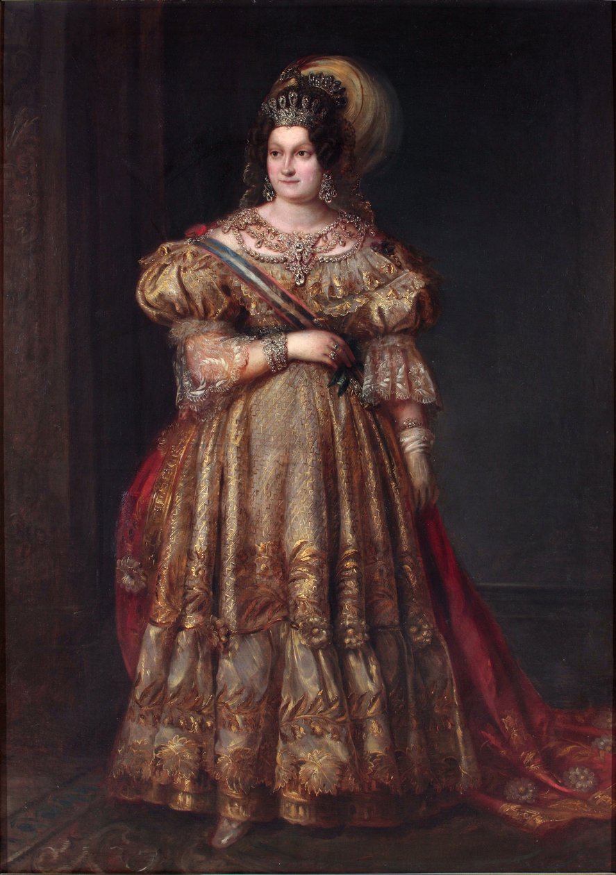 Marie Christine Ferdinande de Bourbon, Prinsesse Royal af de to Sicilier - Marie-Christine de Bourbon-Siciles (1806-1878) - Portræt af Maria Christina af de to Sicilier (1806-1878) af Carderera y Solano, Valentin (1796-1880) . Olie på lærred, størrelse: 10 af Valentin Carderera y Solano
