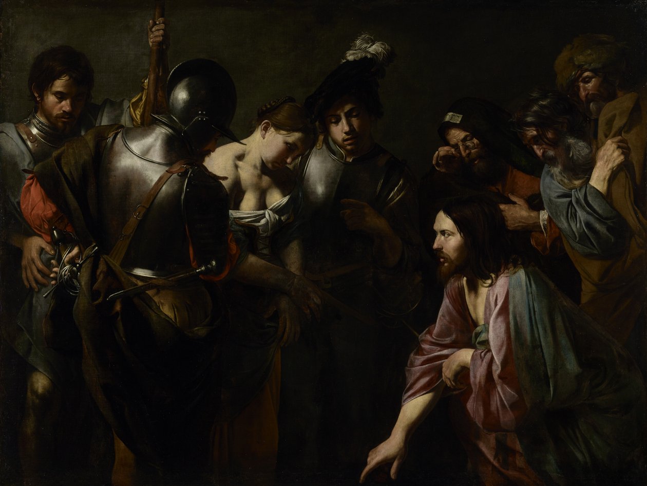 Kristus og den utro kvinde af Valentin de Boulogne
