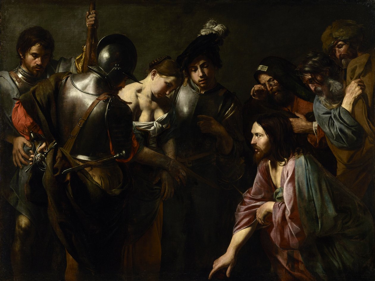 Kristus og den utro kvinde af Valentin de Boulogne