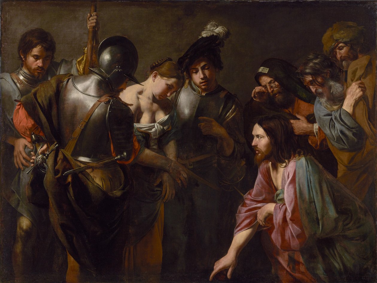 Kristus og den utro kvinde af Valentin de Boulogne