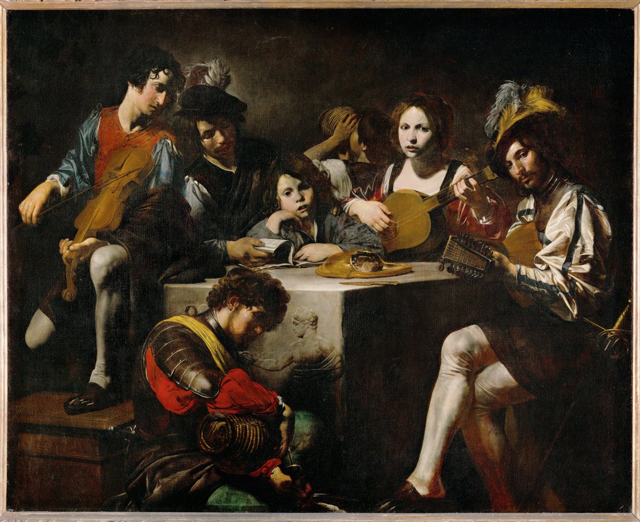 Concert au bas-relief - koncerten ... af Valentin de Boulogne