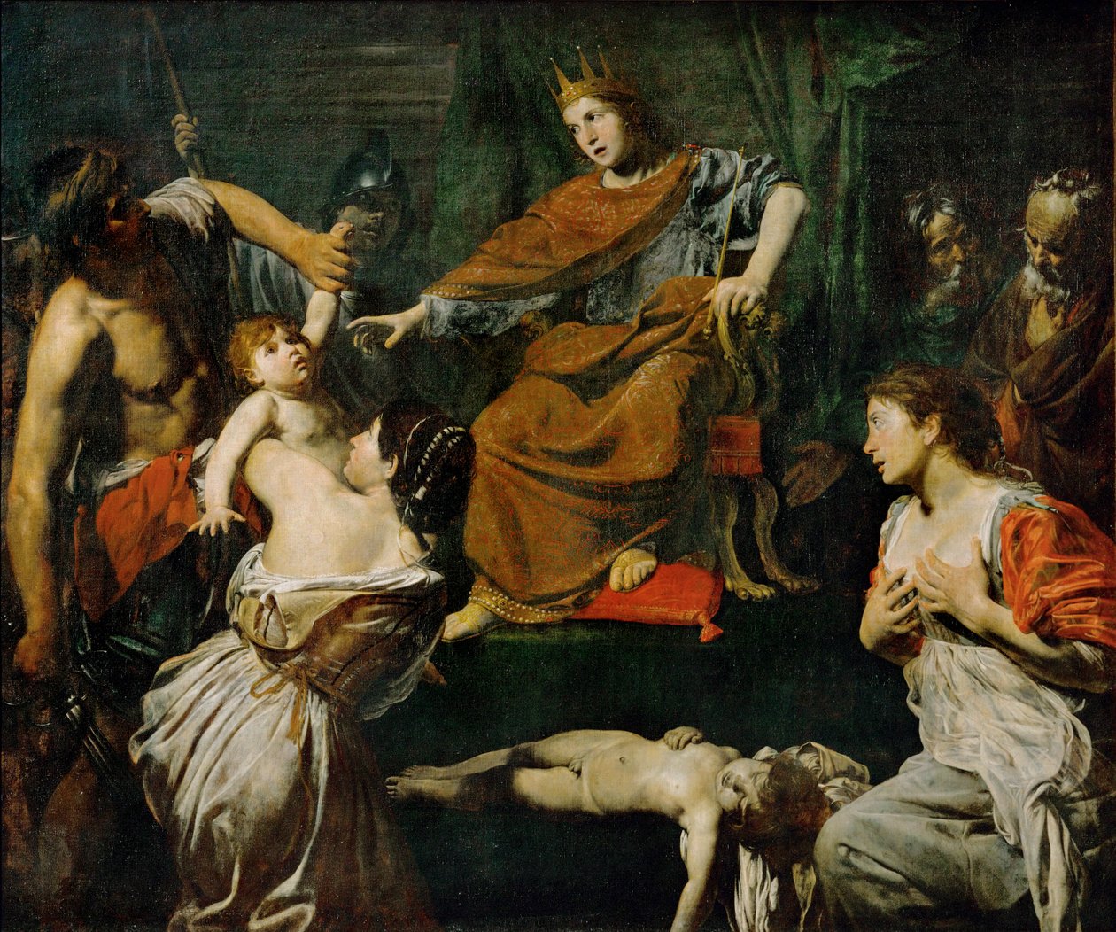 Le jugement de Salomon - Salomons dom ... af Valentin de Boulogne