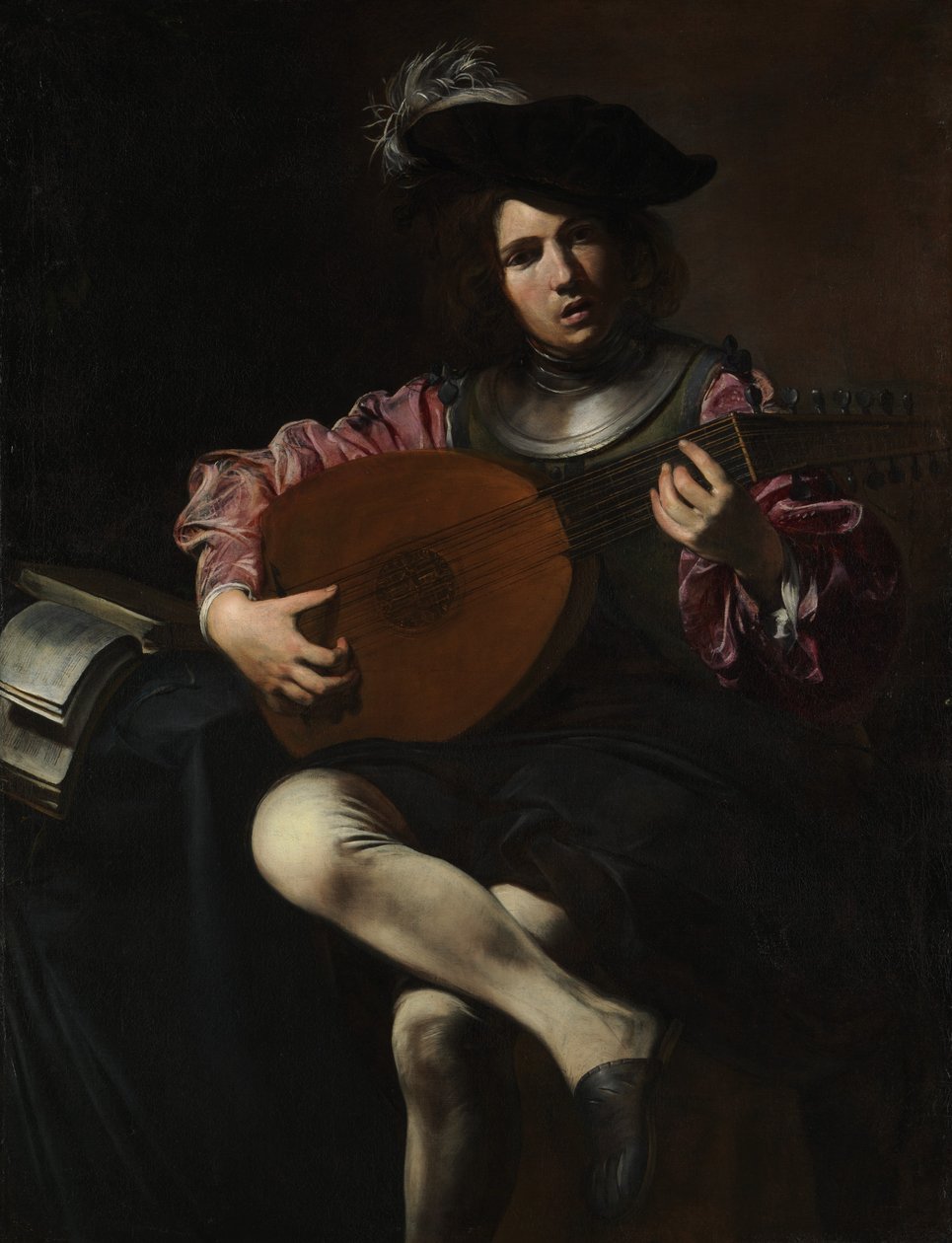Lutespiller, ca. 1625-26. af Valentin de Boulogne