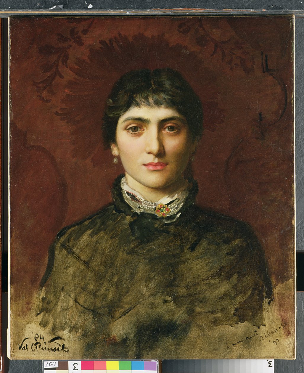 Portræt af en kvinde med mørkt hår, 1884 af Valentine Cameron Prinsep
