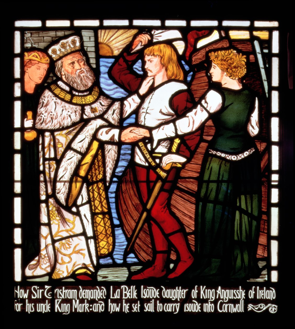 Sir Tristan forlader Irland med Isolde the Fair, fra 