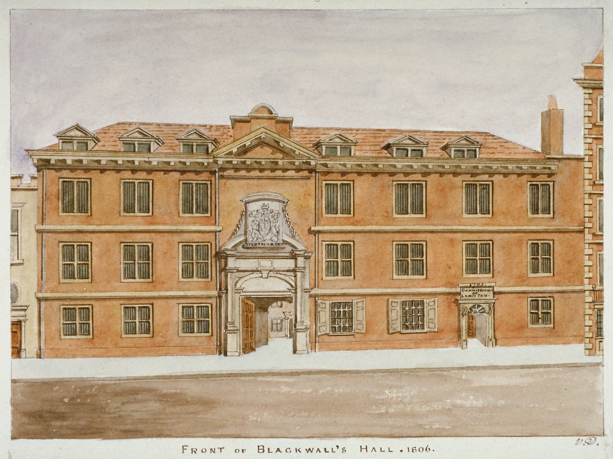 Forfra af Blackwell Hall, City of London, 1806 af Valentine Davis