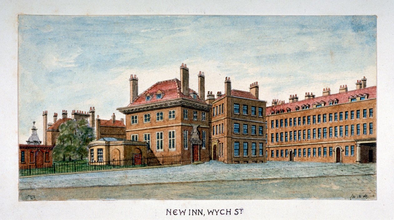 Udsigt over New Inn på Wych Street, Westminster, London, c1800 af Valentine Davis